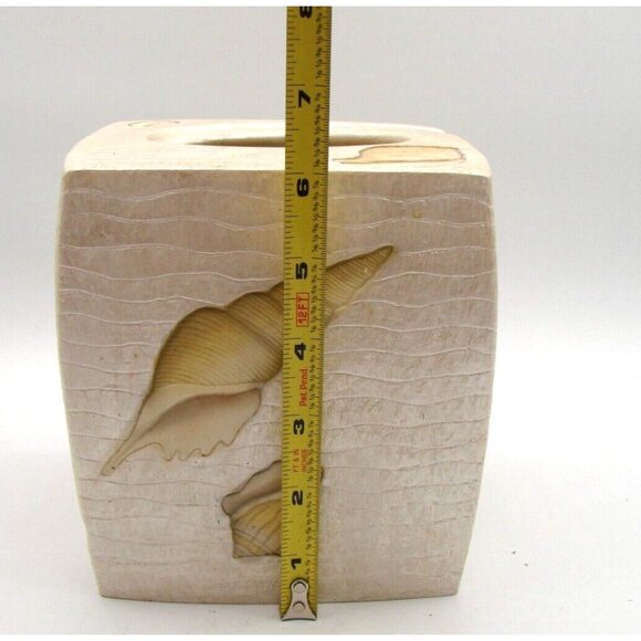 Croscill Tissue Box Cover Opalescent Beach Haven Hand Painted Shells Resin Decor - Picture 11 of 13